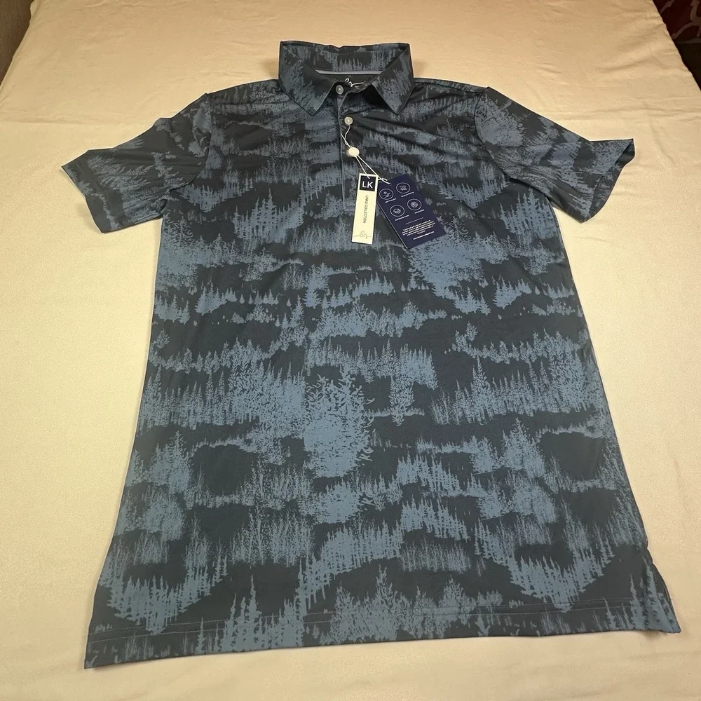 Boston Scott‎ Golf Mens Button Modern Stretch Golf Polo Shirt UPF50 Size S NWT